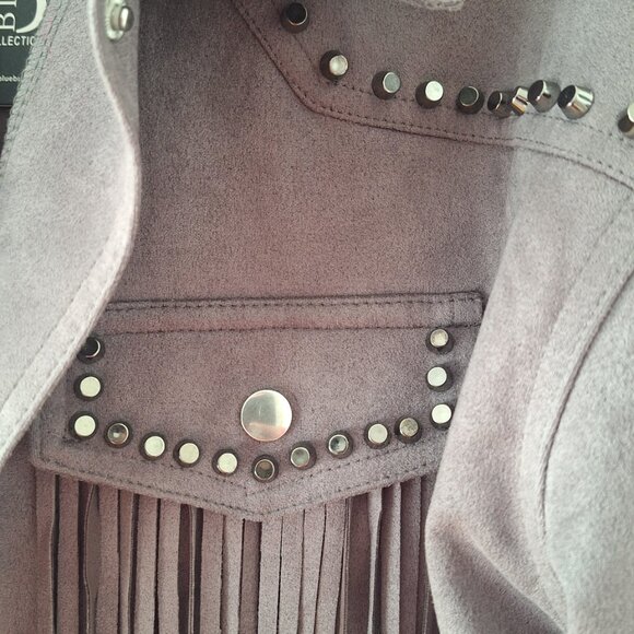 Western Fringed Cropped Jacket by Blue B NWT Women's Size LARGE - Picture 3 of 6